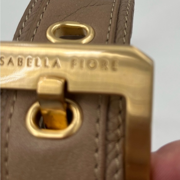 Isabella Fiore Embroidered Tan Leather Boho Hobo Shoulder Strap Purse - Picture 4 of 16